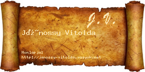 Jánossy Vitolda névjegykártya